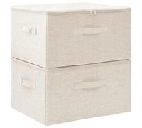 Boîtes de rangement 2 pcs Tissu 43x34x23 cm Crème Crème G