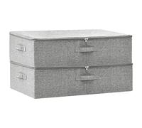 vidaXL 2x Boîtes de Rangement Coffres de Rangement Pliables Organisateurs Conteneurs Stockage Chambre Maison Intérieur Tissu 70x40x18 cm Gris