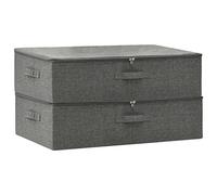 vidaXL 2x Boîtes de Rangement Coffres de Rangement Pliables Organisateurs Conteneurs Stockage Chambre Maison Intérieur Tissu 70x40x18 cm Anthracite