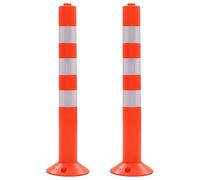 vidaXL Borne de contrôle de la circulation 2 pcs Plastique 75 cm Rouge/Argenté