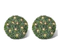 vidaXL 2x Boule avec Guirlande Lumineuse Solaire 24 LED Ornements Décor Maison 270057