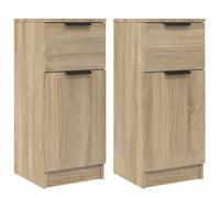 vidaXL Lot de 2 buffets armoires latérales Chêne Sonoma 30x30x70 cm Bois d'ingénierie