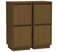 vidaXL 2X Buffets Armoires de Rangement Organisateurs de Maison Meubles de Rangement Armoires de Salon Marron Miel 31,5x34x75 cm Bois Massif de Pin