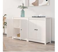 vidaXL 2x Buffets Armoires Latérales Meubles de Rangement Armoires de Rangement Organisateurs de Maison Salon Blanc 70x35x80 cm Bois Massif de Pin 3114065 Blanc G