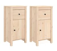 vidaXL 2X Buffets Armoires Latérales Organisateurs de Maison Meubles de Rangement Salle de Séjour Intérieur 40x35x80 cm Bois Massif de Pin