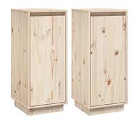 vidaXL 2X Buffets Armoires Latérales Organisateurs de Maison Meubles de Rangement Salon Intérieur 31,5x34x75 cm Bois Massif de Pin