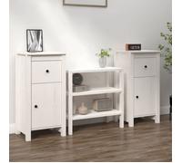vidaXL 2x Buffets Armoires Latérales Organisateurs de Maison Meubles de Rangement Salon Intérieur Blanc 40x35x80 cm Bois 813757