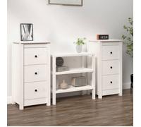 vidaXL 2x Buffets Armoires Latérales Organisateurs de Maison Meubles de Rangement Salon Intérieur Blanc 40x35x80 cm Bois 813742