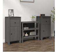 vidaXL 2x Buffets Armoires Latérales Organisateurs de Maison Meubles de Rangement Salon Intérieur Gris 40x35x80 cm Bois 813759
