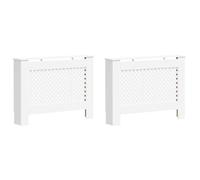vidaXL Cache-radiateurs Housse, Lot de 2 MDF blanc 112×19×81,5 cm, robuste décoratif pour salon