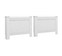 vidaXL 2X Cache-radiateurs Housse de Radiateurs Salon Salle de Séjour Maison Intérieur Robuste Durable Décorative Blanc 112x19x81,5 cm MDF