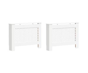 vidaXL 2X Cache-radiateurs Housse de Radiateurs Salon Salle de Séjour Maison Intérieur Robuste Durable Décorative Blanc 112x19x81,5 cm MDF