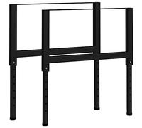 vidaXL 2X Cadres d'Etabli Réglables Cadres de Banc de Travail Cadres de Table de Travail Supports de Table Métal 85x(69-95,5) cm Noir
