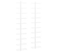vidaXL 2x Casier à Vin Mural pour 10 Bouteilles Casier à Bouteilles Porte-bouteille Étagère à Vin Stockage Rangement Maison Intérieur Blanc Métal