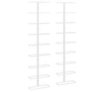 vidaXL 2X Casier à Vin Mural pour 9 Bouteilles Casier à Bouteilles Porte-Bouteille Étagère à Vin Stockage Rangement Maison Intérieur Blanc Fer