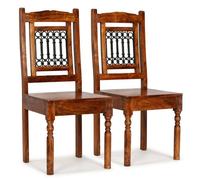 vidaXL 2x Chaise à Manger Chaise à Dîner Chaise de Repas Meuble de Cuisine Siège de Cuisine Maison Bois avec Finition 245644