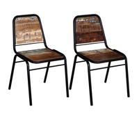 vidaXL 2x Chaise de Salle à Manger Bois Recyclé Massif 44x59x89 cm Cuisine 244246
