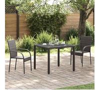 vidaXL 2x Chaise d'Extérieur Empilable Résine Tressée Marron Chaise de Jardin 44237