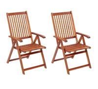 vidaXL Chaises pliables de jardin 2 pcs Bois solide d'acacia Marron