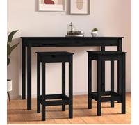 vidaXL 2x Chaises de Bar Tabourets de Bar Chaises de Cuisine Salle à Manger Meubles de Bistro Maison Intérieur Noir 40x40x78 822141