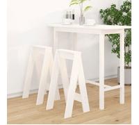 vidaXL Tabourets de bar lot de 2 Bois massif de pin Blanc 40x40x75 cm
