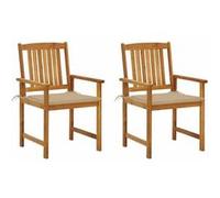 Vidaxl Chaises De Jardin Avec Coussins 2 Pcs Bois D'acacia Massif