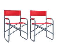 Lot de 2 chaise vidaxl exterieur pliable H. 79 cm en acier rouge Rouge G
