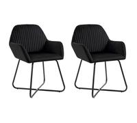 Vidaxl Chaises De Salle À Manger 2 Pcs Noir Velours Noir