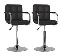 vidaXL 2X Chaises de Salle à Manger Pivotantes Fauteuils à Dîner Sièges de Cuisine Chaises de Repas Meubles de Cuisine Maison Noir Similicuir