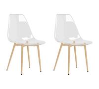 vidaXL 2X Chaises de Salle à Manger Sièges de Cuisine Chaises à Dîner Chaises de Repas Meubles de Cuisine Maison Intérieur Transparent Pet