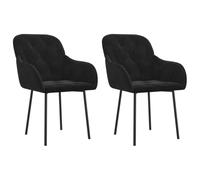 vidaXL 2X Chaises de Salle à Manger Sièges de Cuisine Fauteuils de Salle à Manger Chaises à Dîner Meubles de Cuisine Intérieur Noir Velours