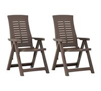 vidaXL Chaises inclinables de jardin 2 pcs Plastique Moka