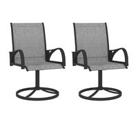 vidaXL 2x Chaises Pivotantes de Jardin Chaises de Salle à Manger Sièges d'Extérieur Chaises de Patio Terrasse Textilène et 312167