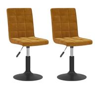 vidaXL 2X Chaises Pivotantes de Salle à Manger Chaises à Dîner Sièges de Cuisine Chaises de Repas Hauteur Réglable Intérieur Marron Velours
