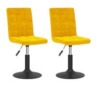 vidaXL Chaises pivotantes de salle à manger Lot de 2 – Hauteur réglable Velours Jaune moutarde
