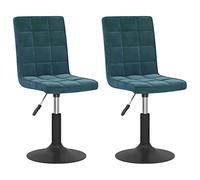 vidaXL Chaises pivotantes de salle à manger 2 pcs Bleu Velours