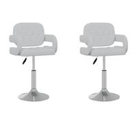 vidaXL 2X Chaises Pivotantes de Salle à Manger Chaises à Dîner Sièges de Cuisine Chaises de Repas Hauteur Réglable Intérieur Blanc Similicuir