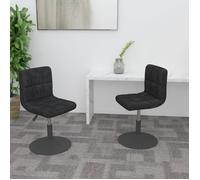 vidaXL Chaises à manger pivotantes Lot de 2 Velours Noir