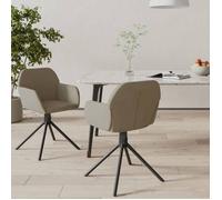 vidaXL 2x Chaises Pivotantes de Salle à Manger Fauteuils à Dîner Chaises de Cuisine Chaises de Repas Hauteur Réglable Gris 344740