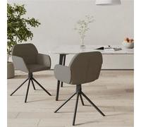 Vidaxl Chaises Pivotantes De Salle À Manger 2 Pcs Gris Foncé Velours Gris