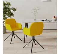 Vidaxl Chaises Pivotantes De Salle À Manger 2 Pcs Jaune Velours Jaune