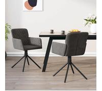 vidaXL 2x Chaises Pivotantes de Salle à Manger Fauteuils à Dîner Chaises de Repas Chaises de Cuisine Hauteur Réglable Gris 344791