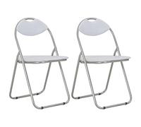 vidaXL Chaises pliantes de salle à manger 2 pcs Blanc Similicuir blanc G