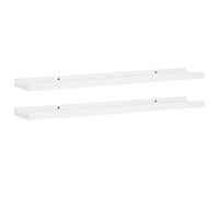 vidaXL 2X Etagères à Rebord pour Cadre Photo Etagères Murales Flottantes Etagères Suspendues Bibliothèque Salle de Séjour Blanc 80x9x3 cm MDF