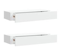vidaXL Étagères à tiroirs murales 2 pcs Blanc 60x23,5x10 cm MDF