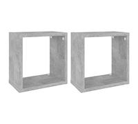 Etagères cube murales 2 pcs Gris béton 26x15x26 cm