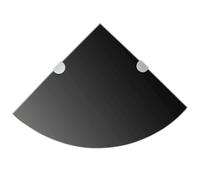 Étagères D'angle 2 Pcs Et Supports Chromés Verre Noir 35x35 Cm