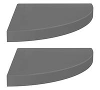 vidaXL 2X Etagères d'angle Flottantes Etagères Murales Bibliothèque Supports Panneaux Muraux Salon Chambre Intérieur Gris Brillant 35x35x3,8 cm MDF