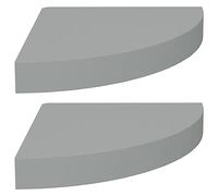 Etagères d angle flottantes 2 pcs gris 25x25x3,8 cm MDF