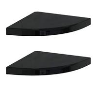 vidaXL 2X Etagères d'angle Flottantes Etagères Murales Bibliothèque Supports Panneaux Muraux Salon Chambre Intérieur Noir Brillant 35x35x3,8 cm MDF